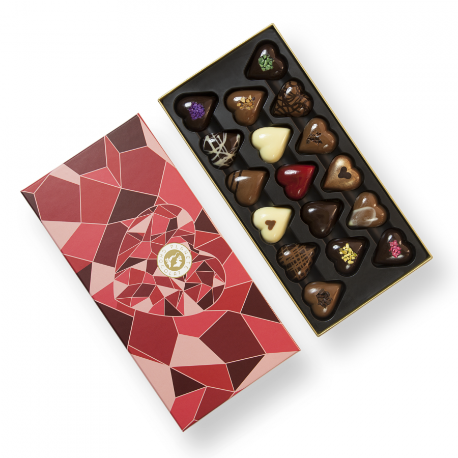 Boite chocolat luxe en coeur