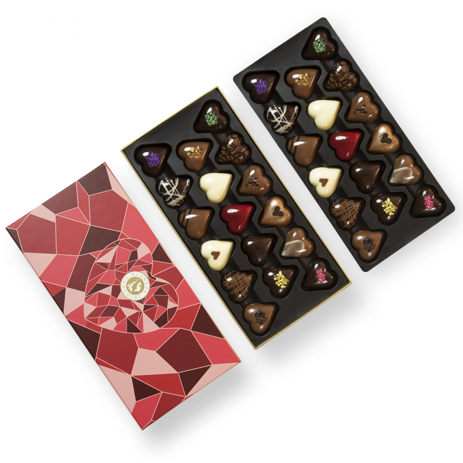 Boite chocolat belge luxe en coeur - Livraison gratuite.