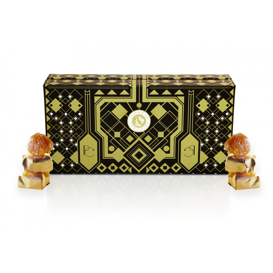 Coffret de marrons glacés enveloppés