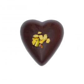 Corazón fundido con ganache de pistacho