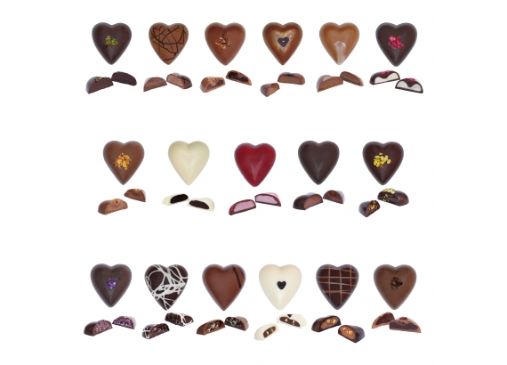 Boite chocolat luxe en coeur brillant