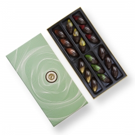 Coffret chocolat végan, sans lait, sans gluten.