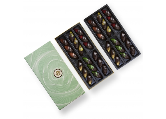 Coffret chocolat végan, sans lait, sans gluten.